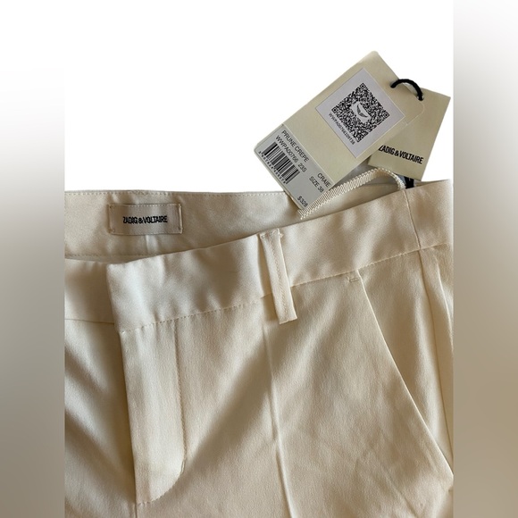 Zadig & Voltaire Prune Crepe Off White Cream Pants 38 - Picture 13 of 15